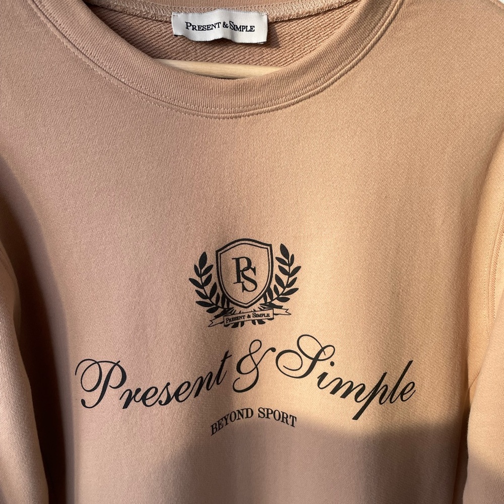 Present& Simple Beige Oversized Sweatshirt - image 7